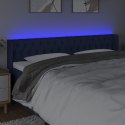  Zagłówek do łóżka z LED, niebieski, 203x16x78/88 cm, tkanina