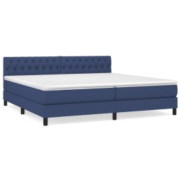  Łóżko kontynentalne z materacem, niebieskie, tkanina 200x200 cm