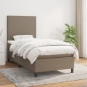  Łóżko kontynentalne z materacem, taupe, tkanina, 100x200 cm