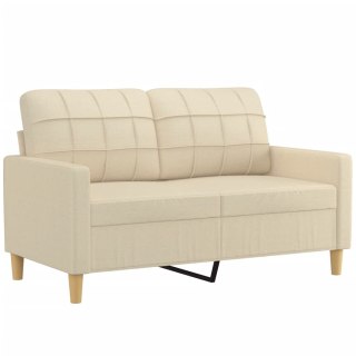  2-osobowa sofa, kremowa, 120 cm, tapicerowana tkaniną