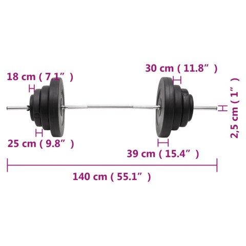  Sztanga z obciążnikami, 60 kg