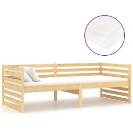  Łóżko dzienne z materacem, 90x200 cm, lite drewno sosnowe