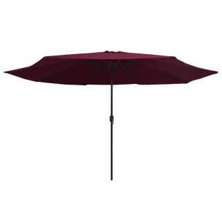  Parasol ogrodowy na metalowym słupku, 400 cm, bordowy