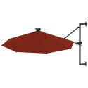  Parasol ścienny z LED, na metalowym słupku, 300 cm, terakota