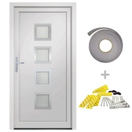  Drzwi wejściowe, białe, 88x200 cm, PVC