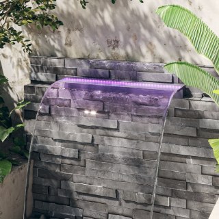  Wylewka do wodospadu z oświetleniem RGB LED, akrylowa, 108 cm
