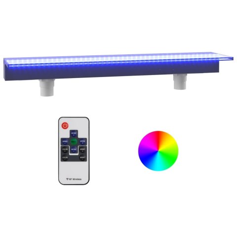  Wylewka do wodospadu z oświetleniem RGB LED, akrylowa, 108 cm