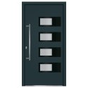  Drzwi wejściowe, antracytowe, 100x200 cm, aluminium i PVC