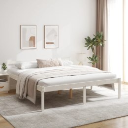  Łóżko dla seniora, białe, 200x200 cm, lite drewno sosnowe