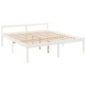  Łóżko dla seniora, białe, 200x200 cm, lite drewno sosnowe