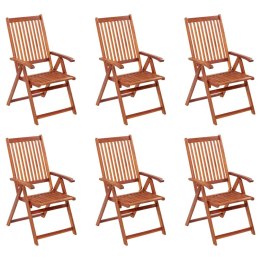  Składane krzesła ogrodowe, 6 szt., lite drewno akacjowe