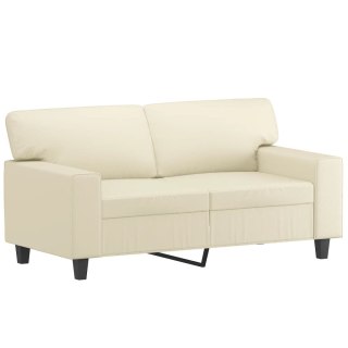  2-osobowa sofa, kremowy, 120 cm, sztuczna skóra