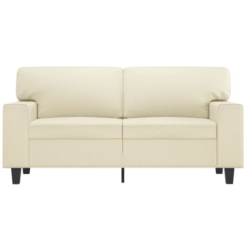  2-osobowa sofa, kremowy, 120 cm, sztuczna skóra