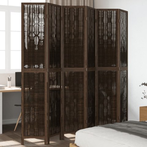  Parawan pokojowy, 6-panelowy, ciemny brąz, lite drewno paulowni