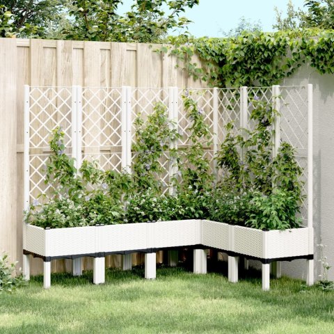  Donica ogrodowa z kratką, biała, 160x120x142 cm, PP