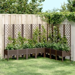  Donica ogrodowa z kratką, brązowa, 200x160x142 cm, PP