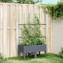  Donica ogrodowa z kratką, szara, 80x40x142,5 cm, PP