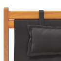  Składane krzesła plażowe, 2 szt., czarne, obite tkaniną