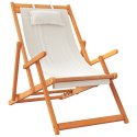  Składane krzesła plażowe, 2 szt., kremowe, tkanina