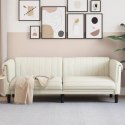  Sofa 3-osobowa, kremowa, tapicerowana aksamitem