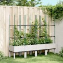 Donica ogrodowa z kratką, biała, 160x40x142,5 cm, PP