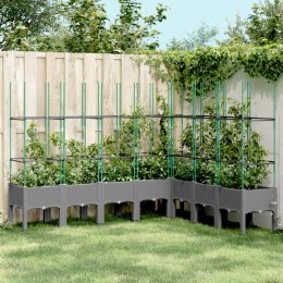  Donica ogrodowa z kratką, jasnoszara, 200x160x142,5 cm, PP