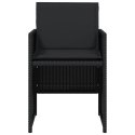  Krzesła ogrodowe z poduszkami, 4 szt., czarne, polirattan