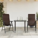  Składane krzesła ogrodowe, 2 szt., brązowe, polirattan