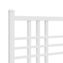 Metalowa rama łóżka z wezgłowiem i zanóżkiem, biała, 100x190 cm