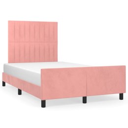  Rama łóżka z wezgłowiem, różowa, 120x190 cm, aksamit