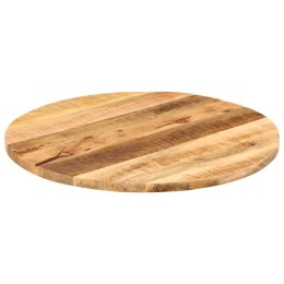  Blat stołu, Ø 90x2,5 cm, okrągły, surowe lite drewno mango