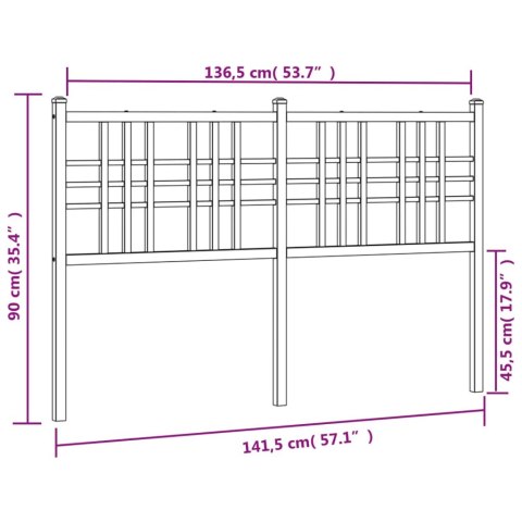  Metalowe wezgłowie, białe, 137 cm