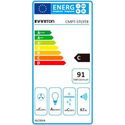 Okap konwencjonalny Infiniton CMPT-STL9T8 Szary 215 W 600 m3/h