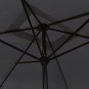  Parasol ogrodowy na metalowym słupku, 300 x 200 cm, czarny