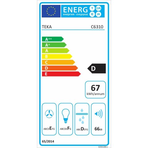 Okap konwencjonalny Teka C6310BK 60 cm 235 m³/h 130W E Czarny