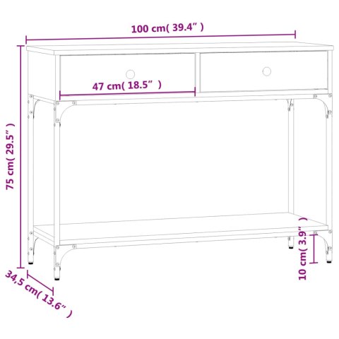  Stolik konsolowy, czarny, 100x34,5x75 cm