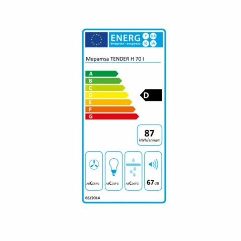 Okap konwencjonalny Mepamsa TENDER H 70 250 W 70 cm 705 m3/h Srebrzysty Stal