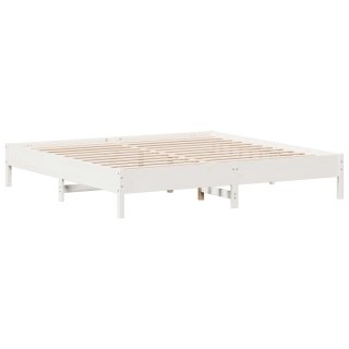  Rama łóżka, biała, 180x200 cm, lite drewno sosnowe