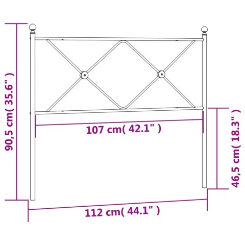  Metalowe wezgłowie, białe, 107 cm