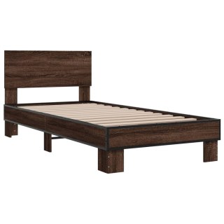  Rama łóżka, brązowy dąb, 75x190 cm, materiał drewnopochodny