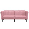  Sofa dwuosobowa, różowa, aksamit