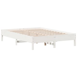  Rama łóżka, biała, 150x200 cm, lite drewno sosnowe