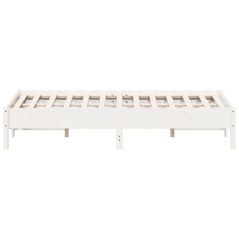  Rama łóżka, biała, 150x200 cm, lite drewno sosnowe