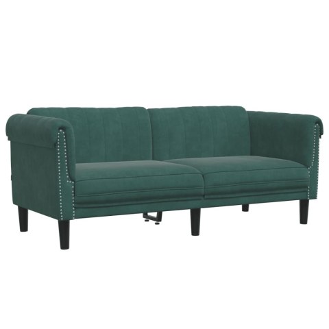  Sofa dwuosobowa, ciemnozielona, aksamit