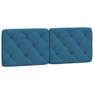  Poduszka na wezgłowie, niebieska, 140 cm, aksamitna