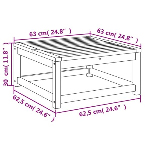  Stolik ogrodowy, 63x63x30 cm, lite drewno akacjowe