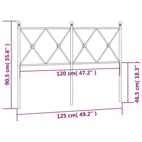  Metalowe wezgłowie, białe, 120 cm