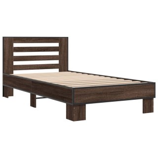  Rama łóżka, brązowy dąb, 90x200 cm, materiał drewnopochodny