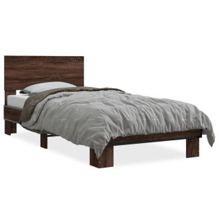  Rama łóżka, brązowy dąb, 90x200 cm, materiał drewnopochodny
