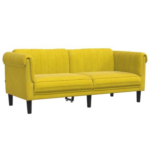  Sofa dwuosobowa, żółta, aksamit